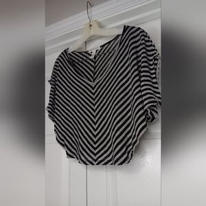 Bat Sleeve Striped Crop